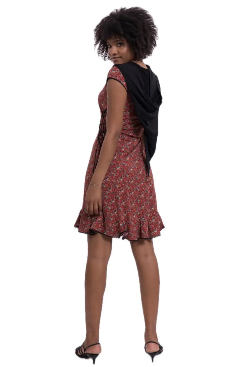 Chapati design Kleid mit spitzer Zipfelkapuze Daggy Elfen Goa Kleid