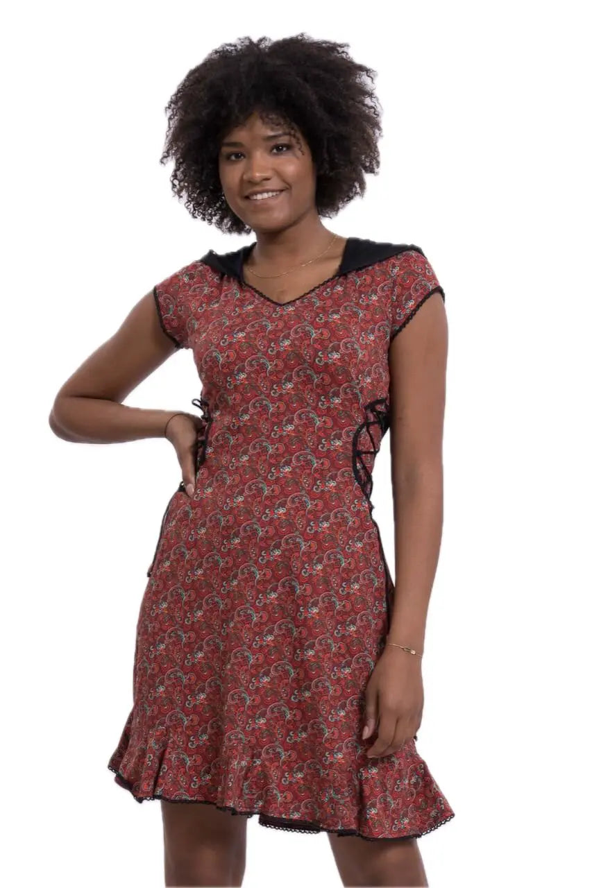 Chapati design Kleid mit spitzer Zipfelkapuze Daggy Elfen Goa Kleid
