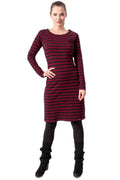 Chapati Jersey Kleid Diwalia rot-schwarz Langärmlig