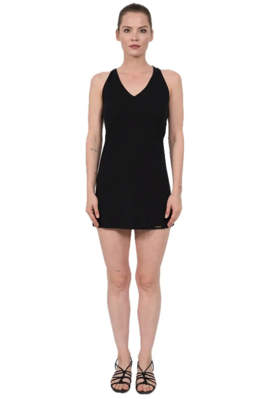 Chapati kurzes Sommerkleid Razor-Cut Rücken Jersey Bio-Baumwolle