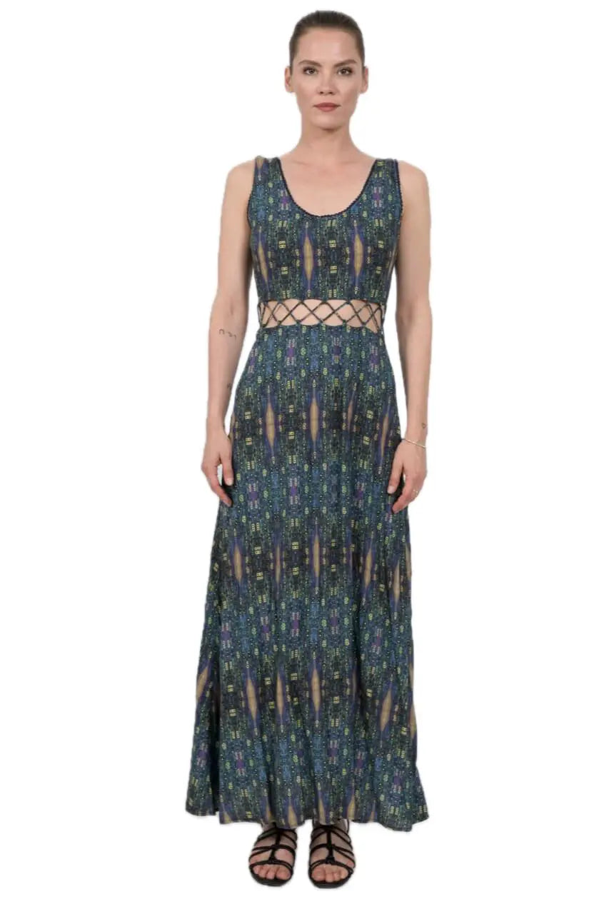 Chapati langes Sommerkleid Taillenschnürung Dustine EcoVero