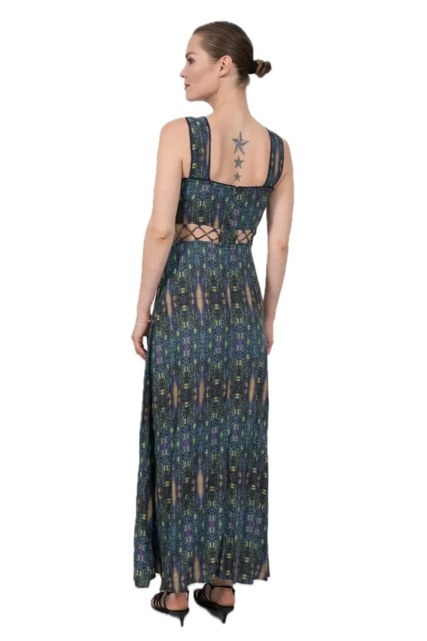 Chapati langes Sommerkleid Taillenschnürung Dustine EcoVero