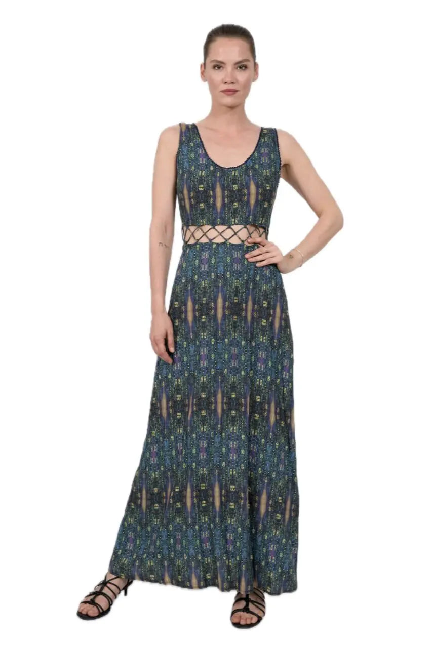 Chapati langes Sommerkleid Taillenschnürung Dustine EcoVero