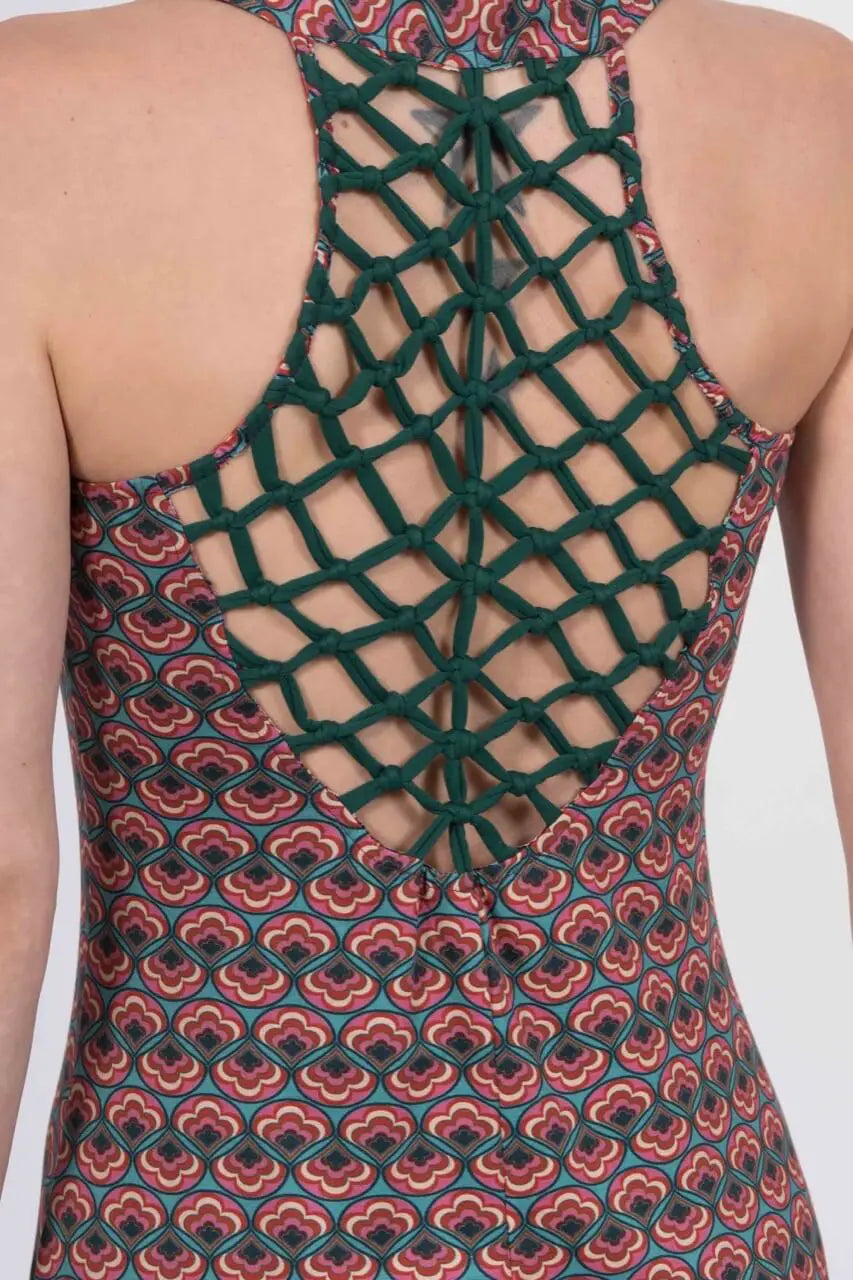 Chapati Minikleid mit geknüpftem Rücken Danica Retro-Muster
