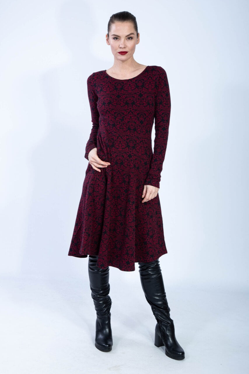 Chapati Langärmliges Herbstkleid aus Bio Jacquard Nachhaltige Designer Mode