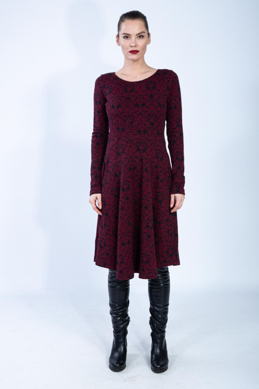 Chapati Langärmliges Herbstkleid aus Bio Jacquard Nachhaltige Designer Mode