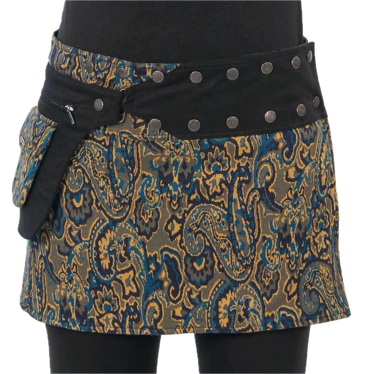 Click-and-Go Wickelrock Baumwolle Damen Mini Paisley