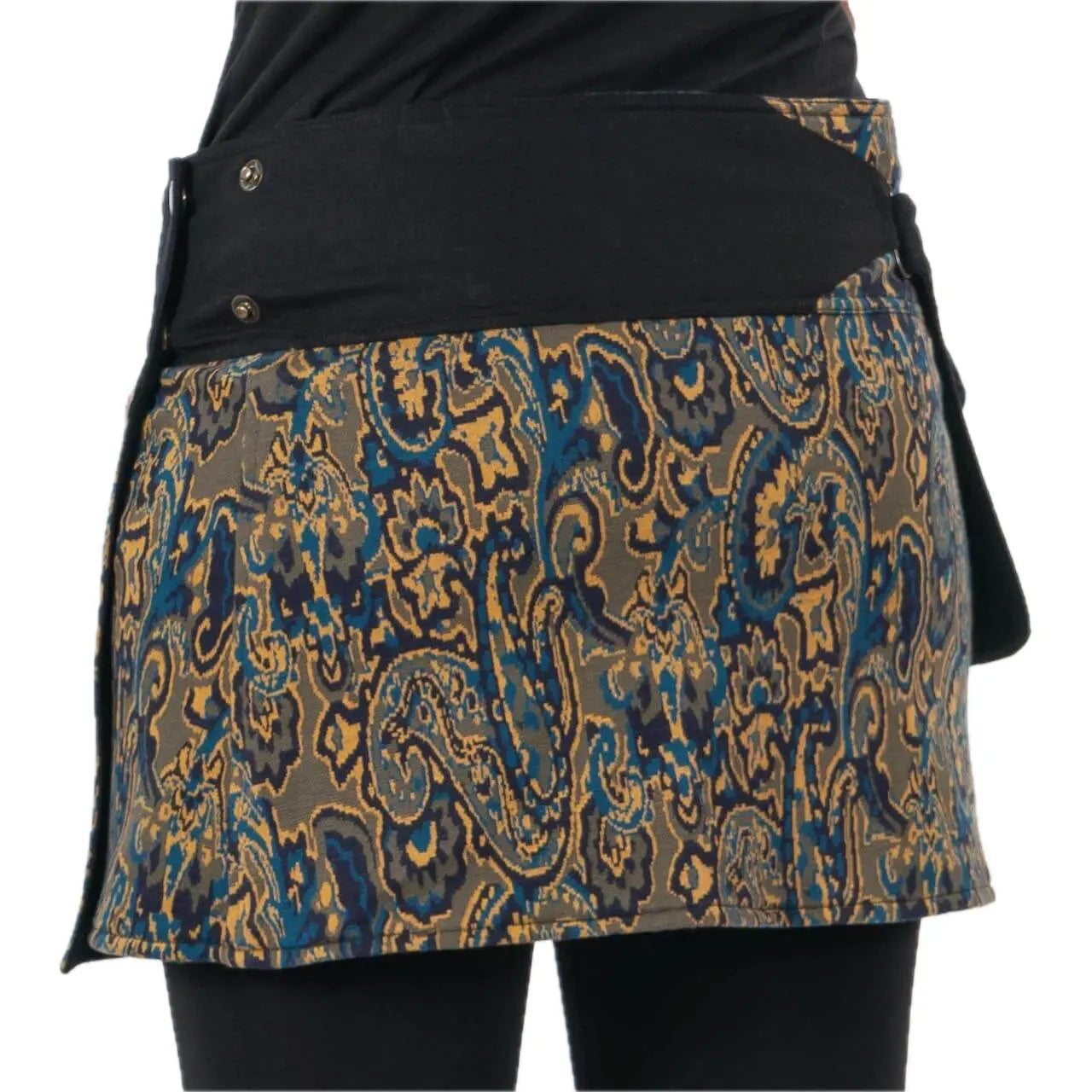 Click-and-Go Wickelrock Baumwolle Damen Mini Paisley