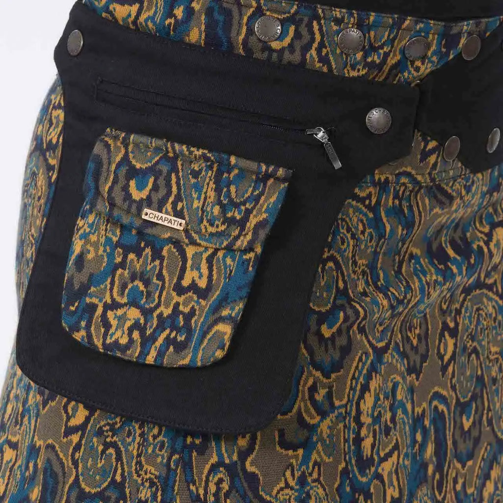 Click-and-Go Wickelrock Baumwolle Damen Mini Paisley