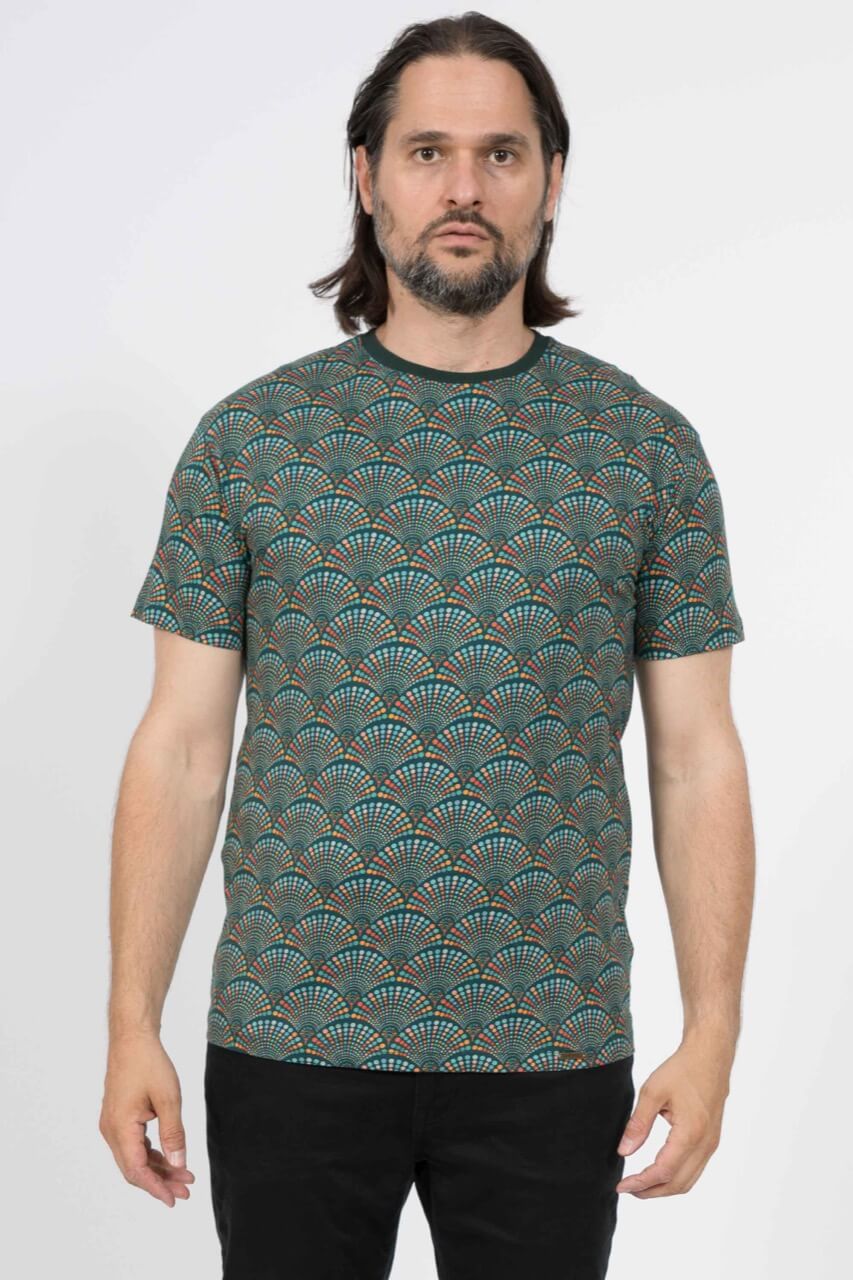 Chapati Männer T-Shirt Retro Design Türkis