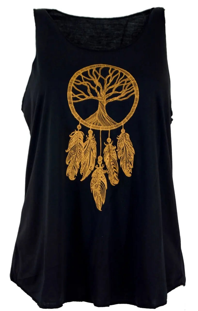 Yoga Top Lebensbaum Feder Tanktop