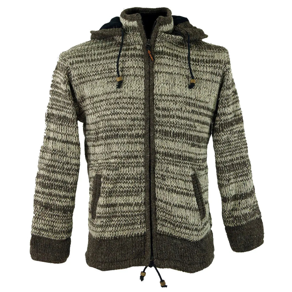 Männer Strickjacke Kapuze Goa Psyshop