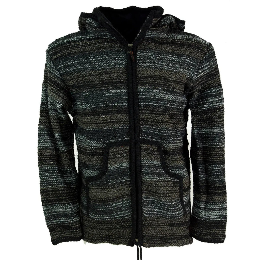 Männer Strickjacke Kapuze Goa Psyshop