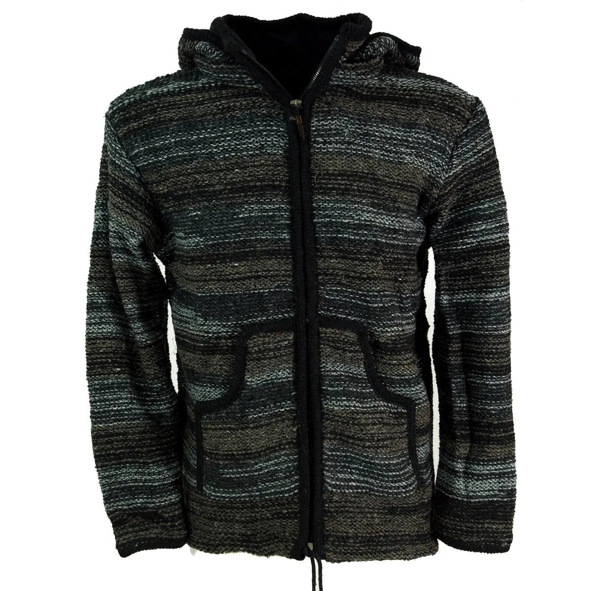 Männer Strickjacke Kapuze Goa Psyshop