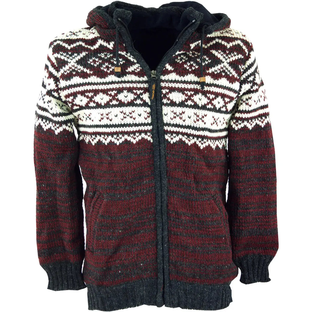 Männer Strickjacke Kapuze Goa Psyshop