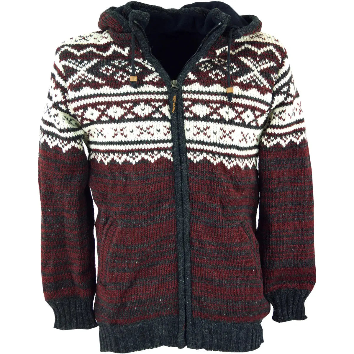 Männer Strickjacke Kapuze Goa Psyshop