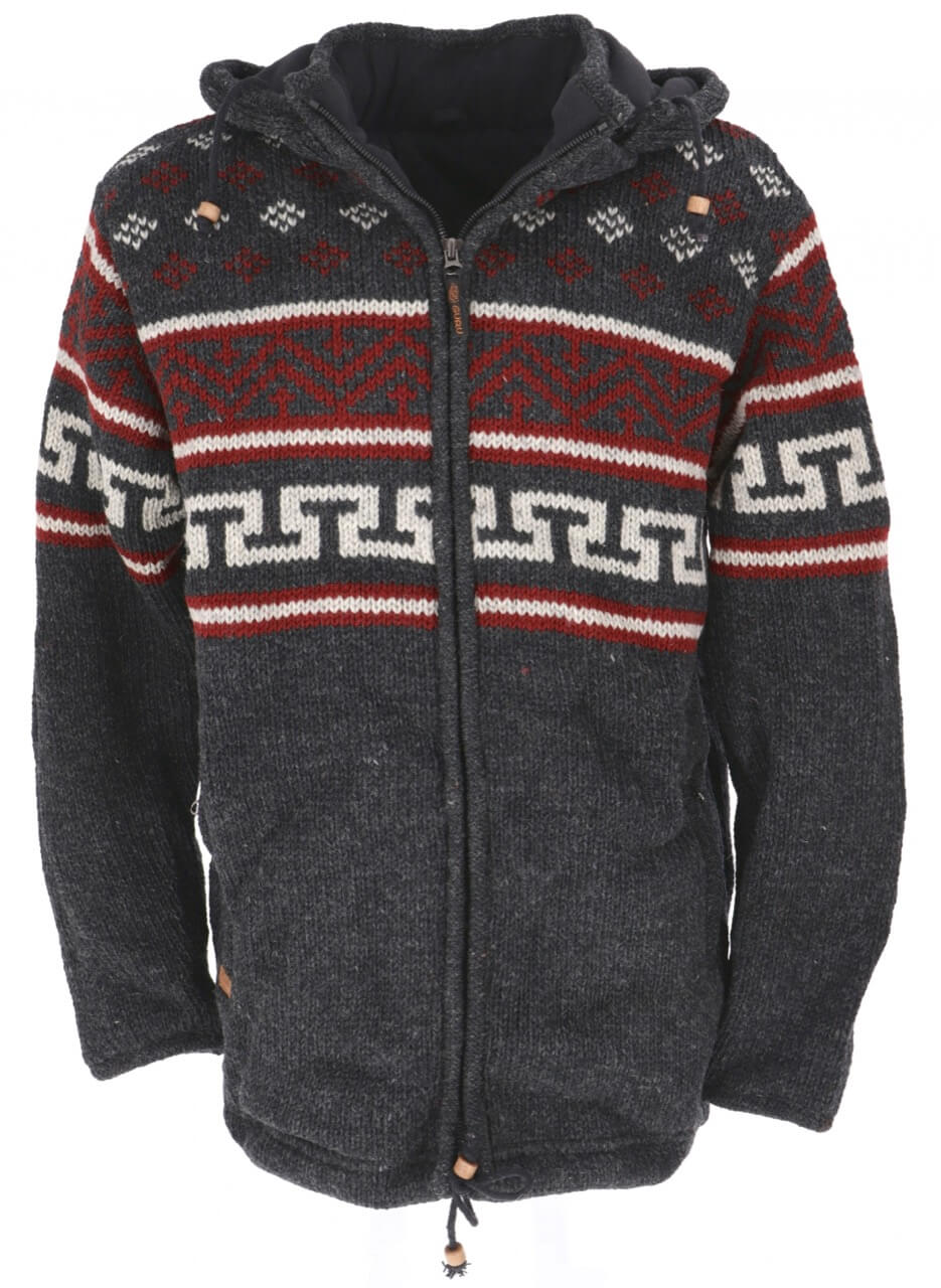 Strickjacke Goa Wolle Fleecejacke Herrenjacke Damenjacke