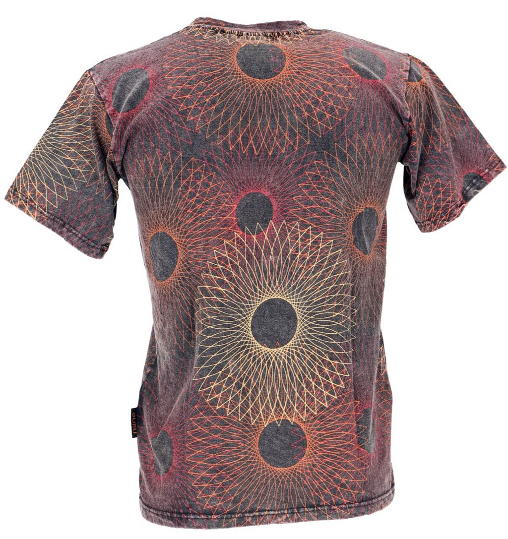 Männer T-Shirt im Goa-Style Spiralmuster alternatives Design Stonewash