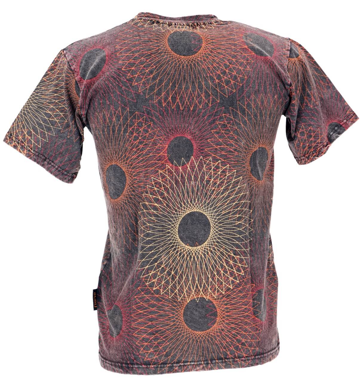 Männer T-Shirt im Goa-Style Spiralmuster alternatives Design Stonewash