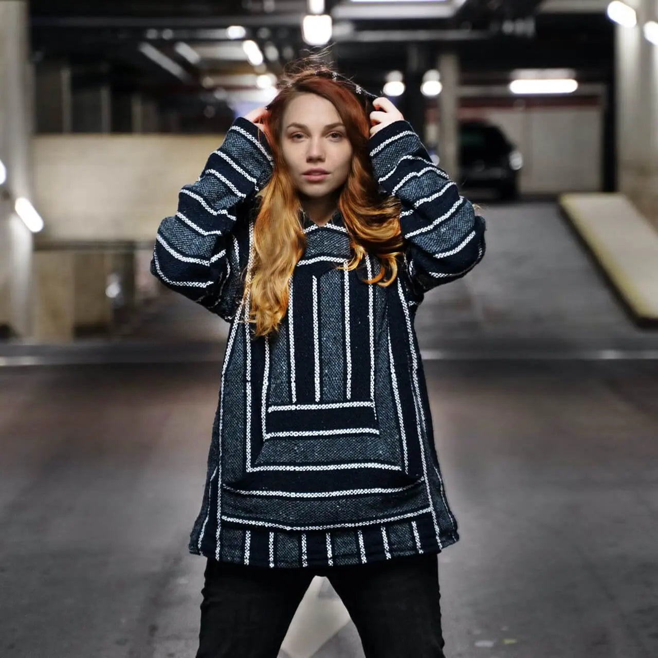 Navajo Unisex Känguru Jacke grob gewebt Rastafari