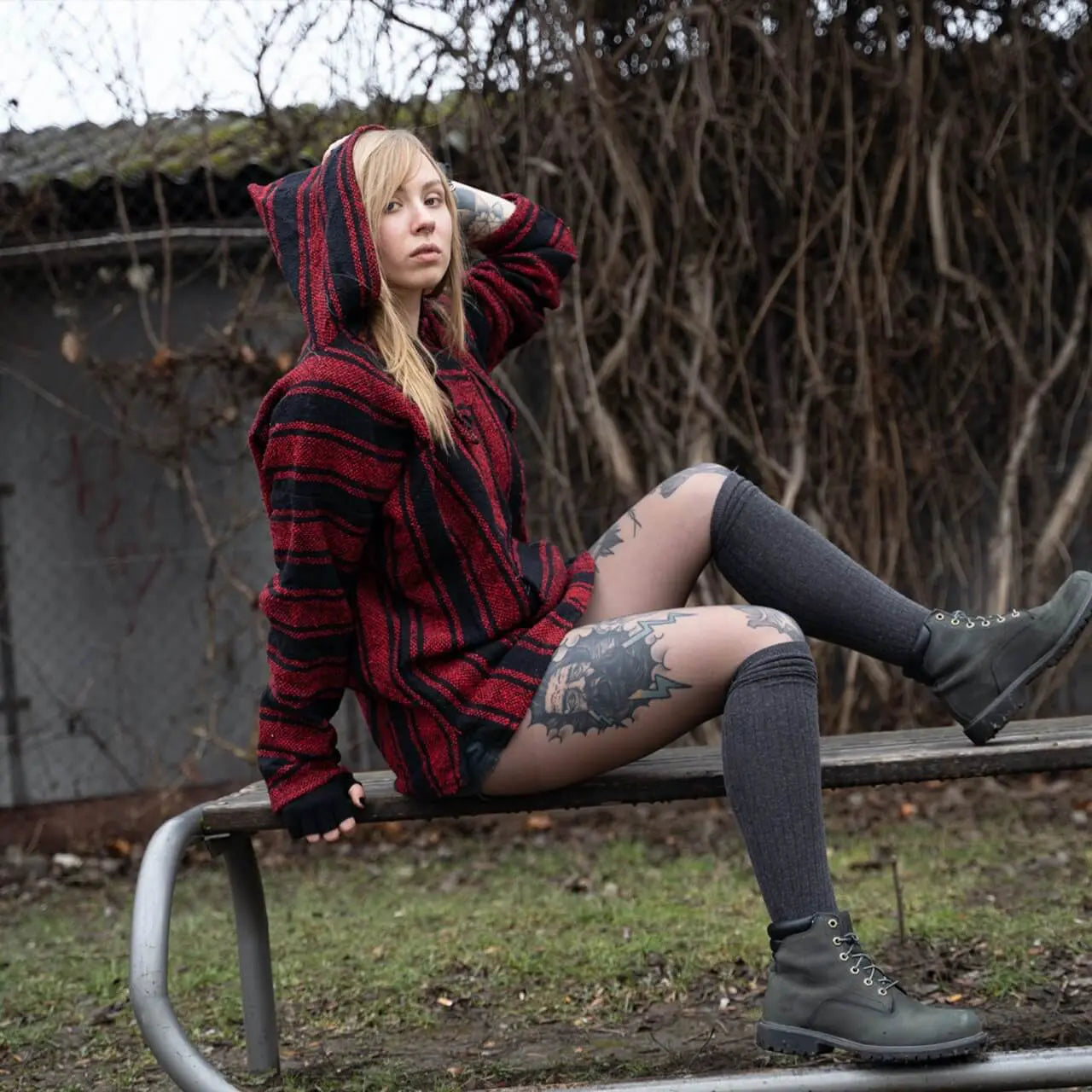 Navajo Unisex Känguru Jacke grob gewebt Rastafari