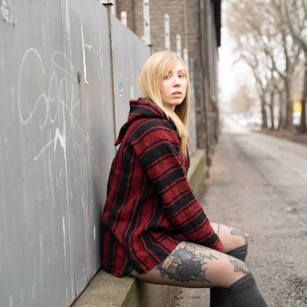 Navajo Unisex Känguru Jacke grob gewebt Rastafari