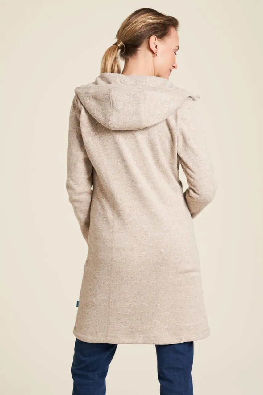 Tranquillo Fleece-Strick Mantel mit Kapuze