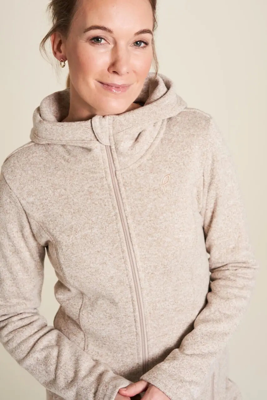 Tranquillo Fleece-Strick Mantel mit Kapuze