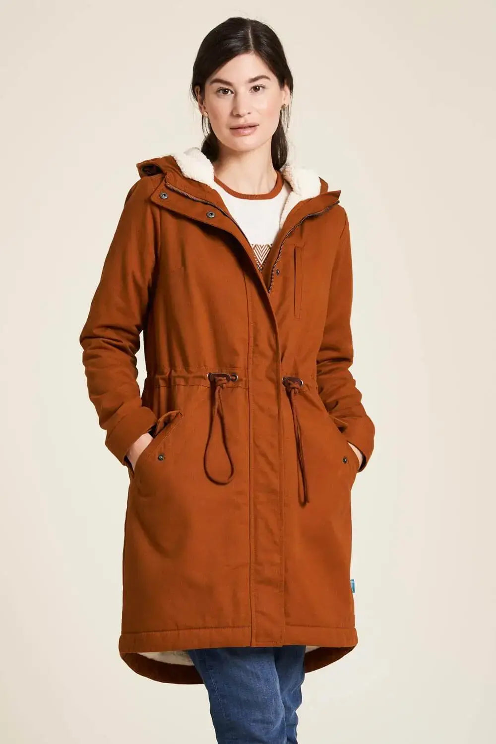 Tranquillo warm gefütterter Twill-Mantel Bio-Baumwolle