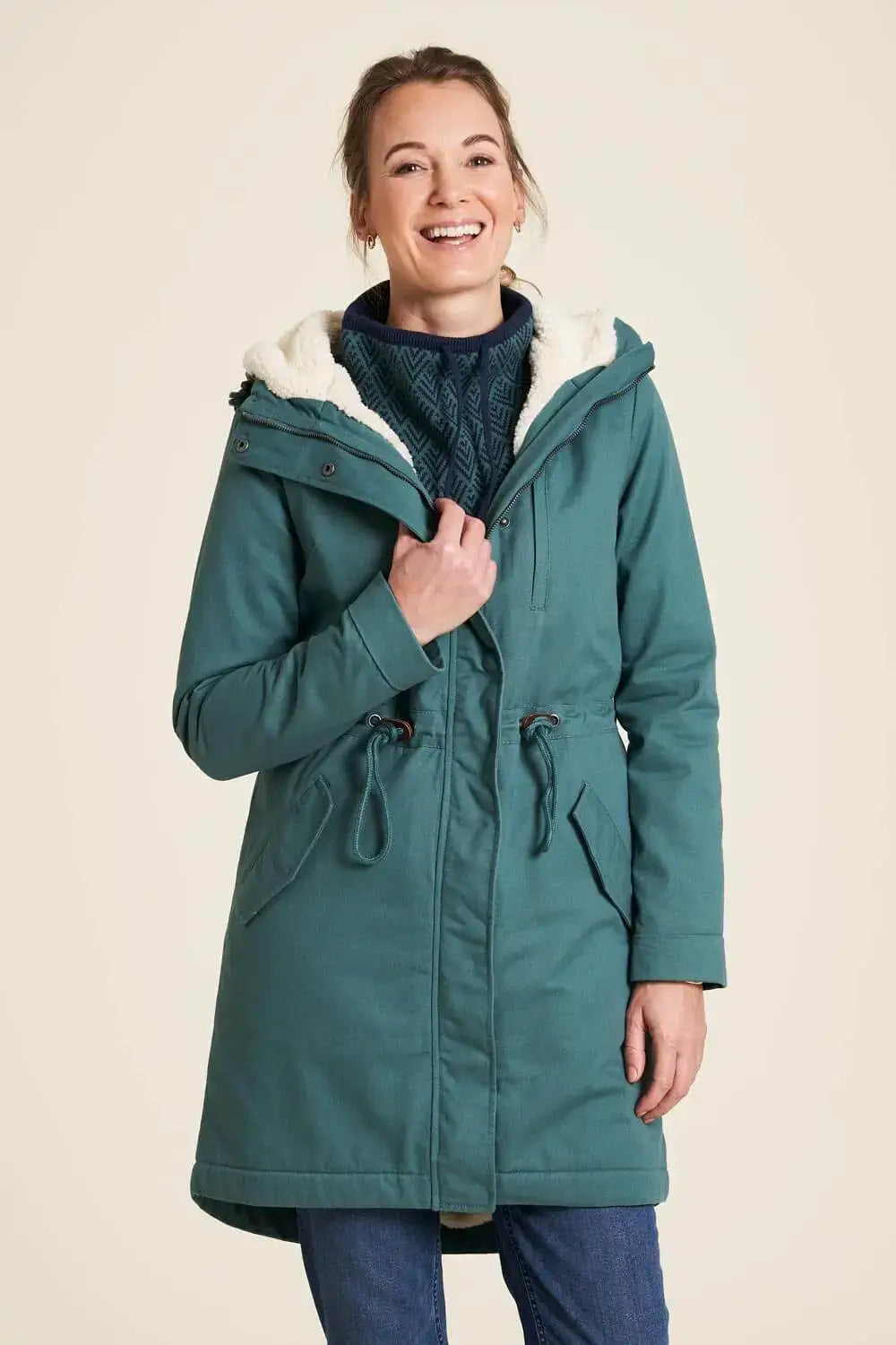 Tranquillo warm gefütterter Twill-Mantel Bio-Baumwolle