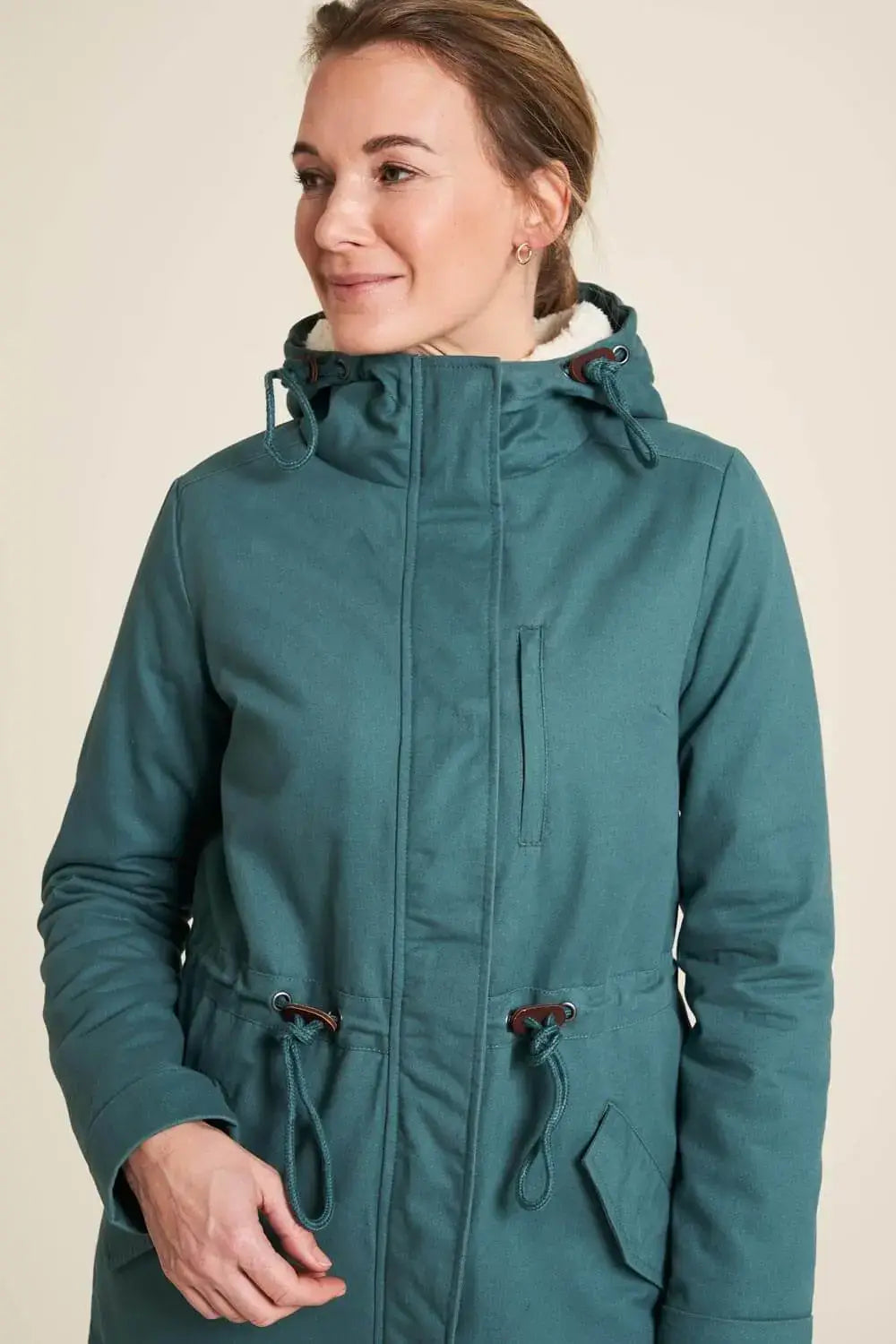 Tranquillo warm gefütterter Twill-Mantel Bio-Baumwolle