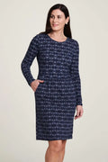 Tranquillo tailliertes Retro Jersey-Kleid Bio-Fair Vegan