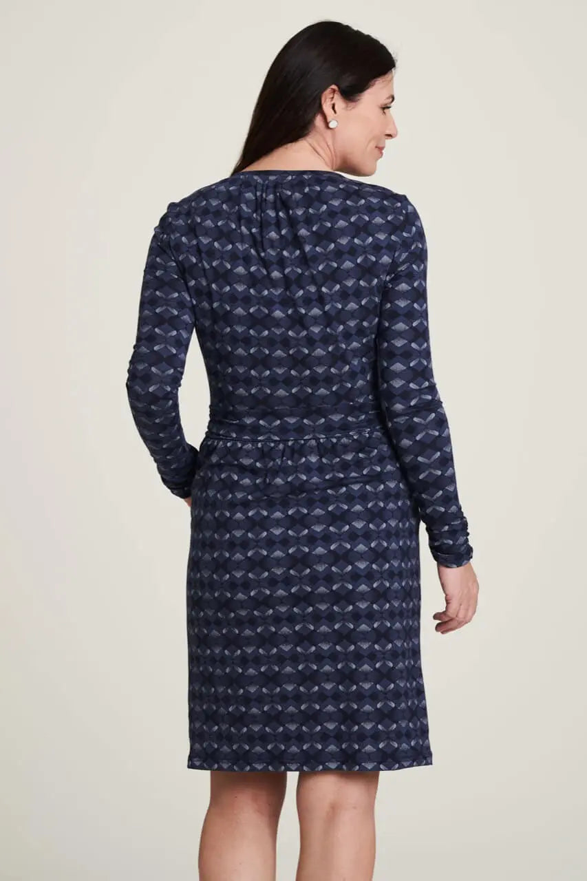 Tranquillo tailliertes Retro Jersey-Kleid Bio-Fair Vegan