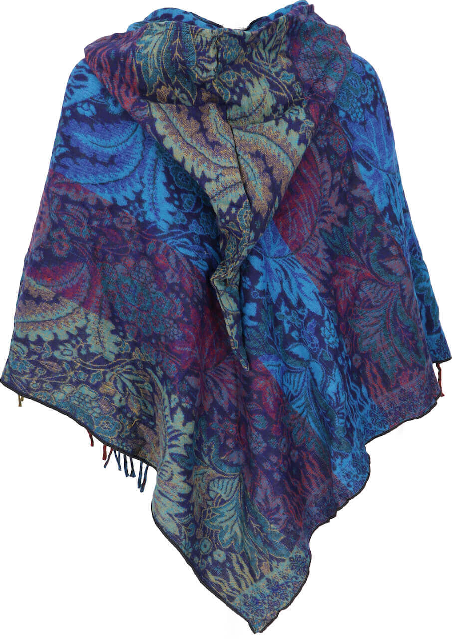 Goa Poncho spitze Zipfel Kapuze Poncho Fransen