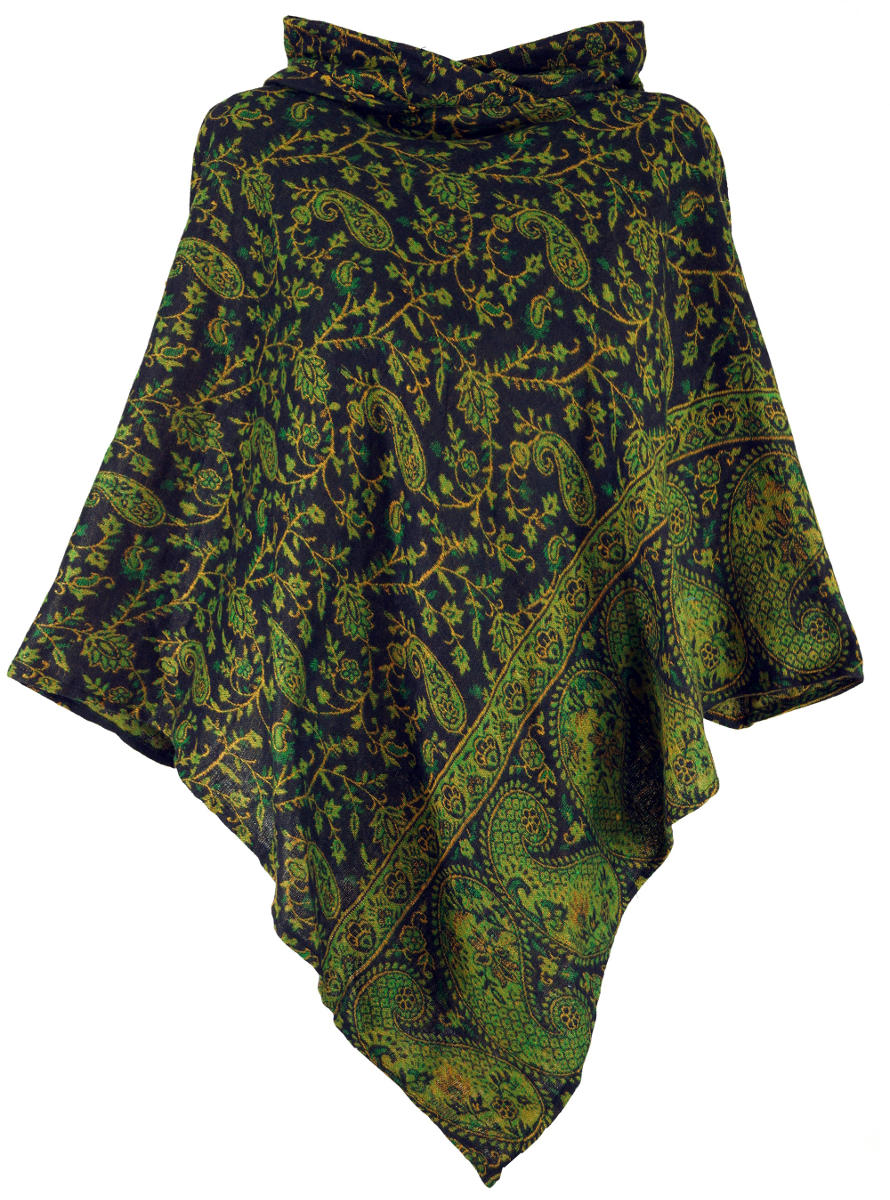 Goa-Poncho Paisleymuster Kapuze Poncho