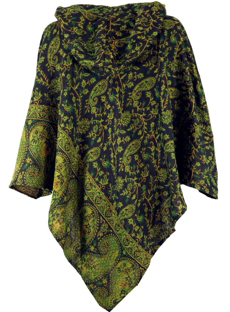 Goa-Poncho Paisleymuster Kapuze Poncho