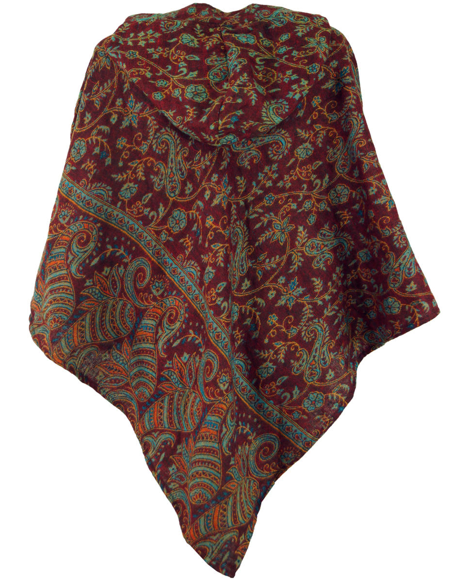Goa-Poncho Paisleymuster Kapuze Poncho