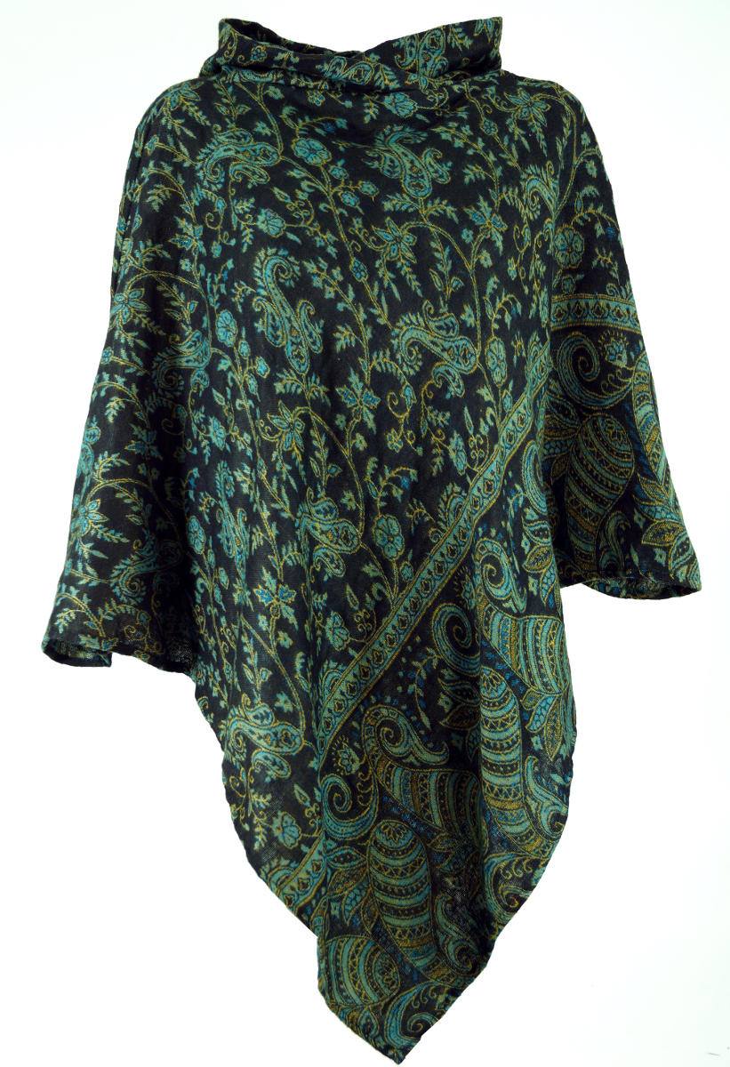 Goa-Poncho Paisleymuster Kapuze Poncho