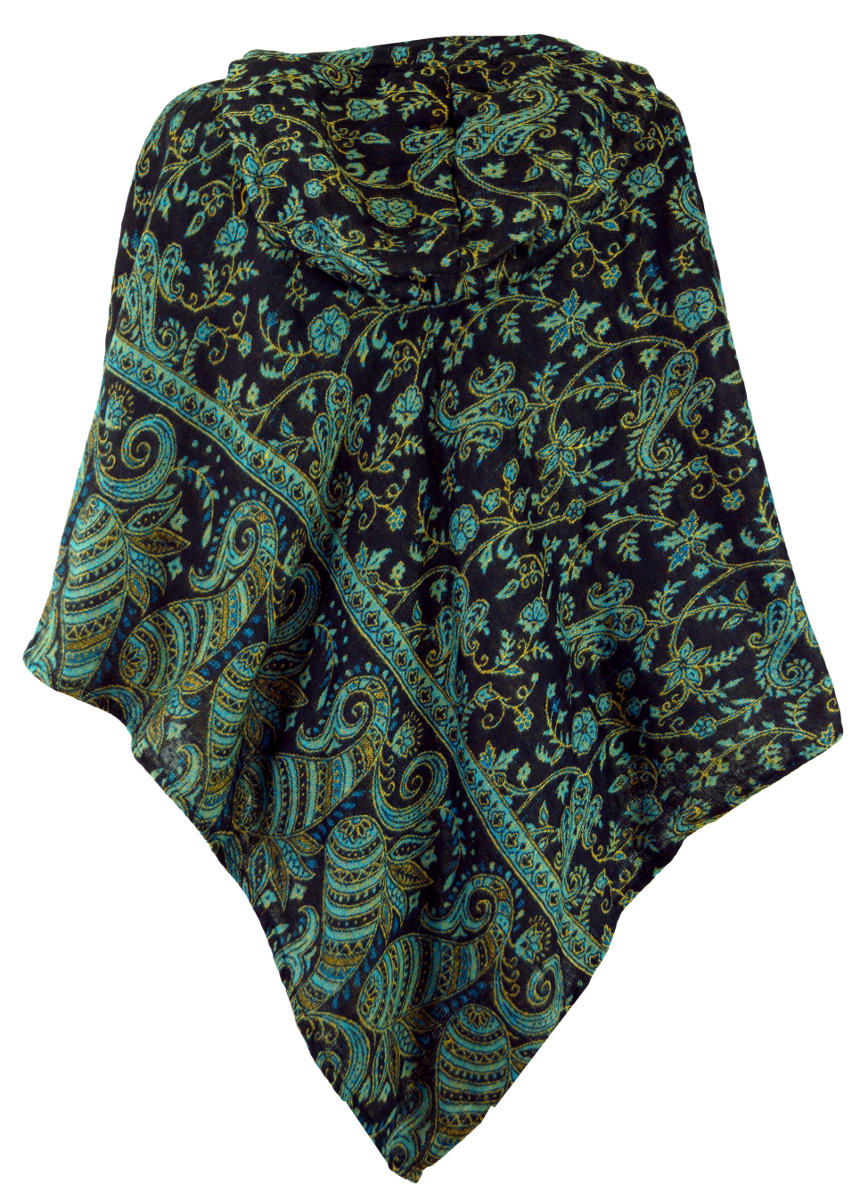 Goa-Poncho Paisleymuster Kapuze Poncho