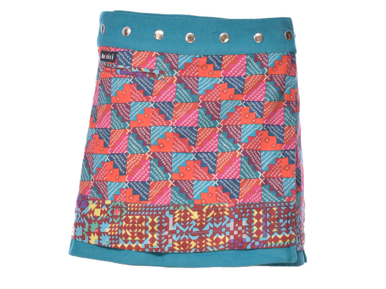 Moshiki Bread Cord kurzer Wickelrock wendbar Minirock bunte Motive