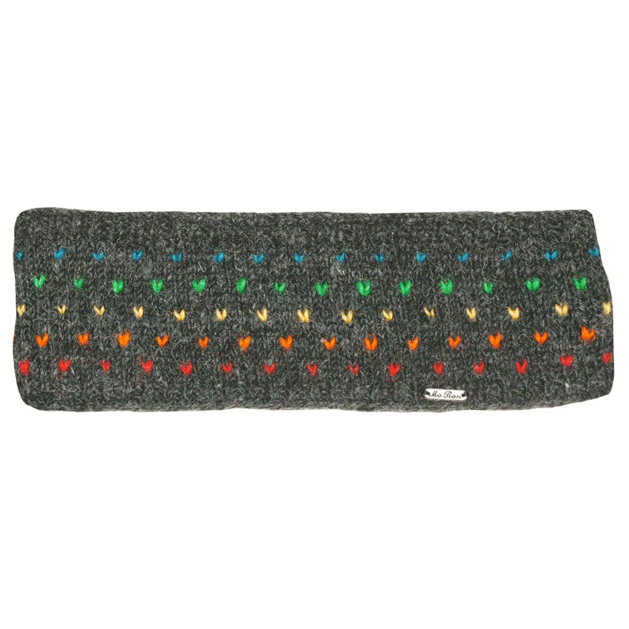 Wollstrick Stirnband Nadja Regenbogenmuster Goa-Style Nepal Strick