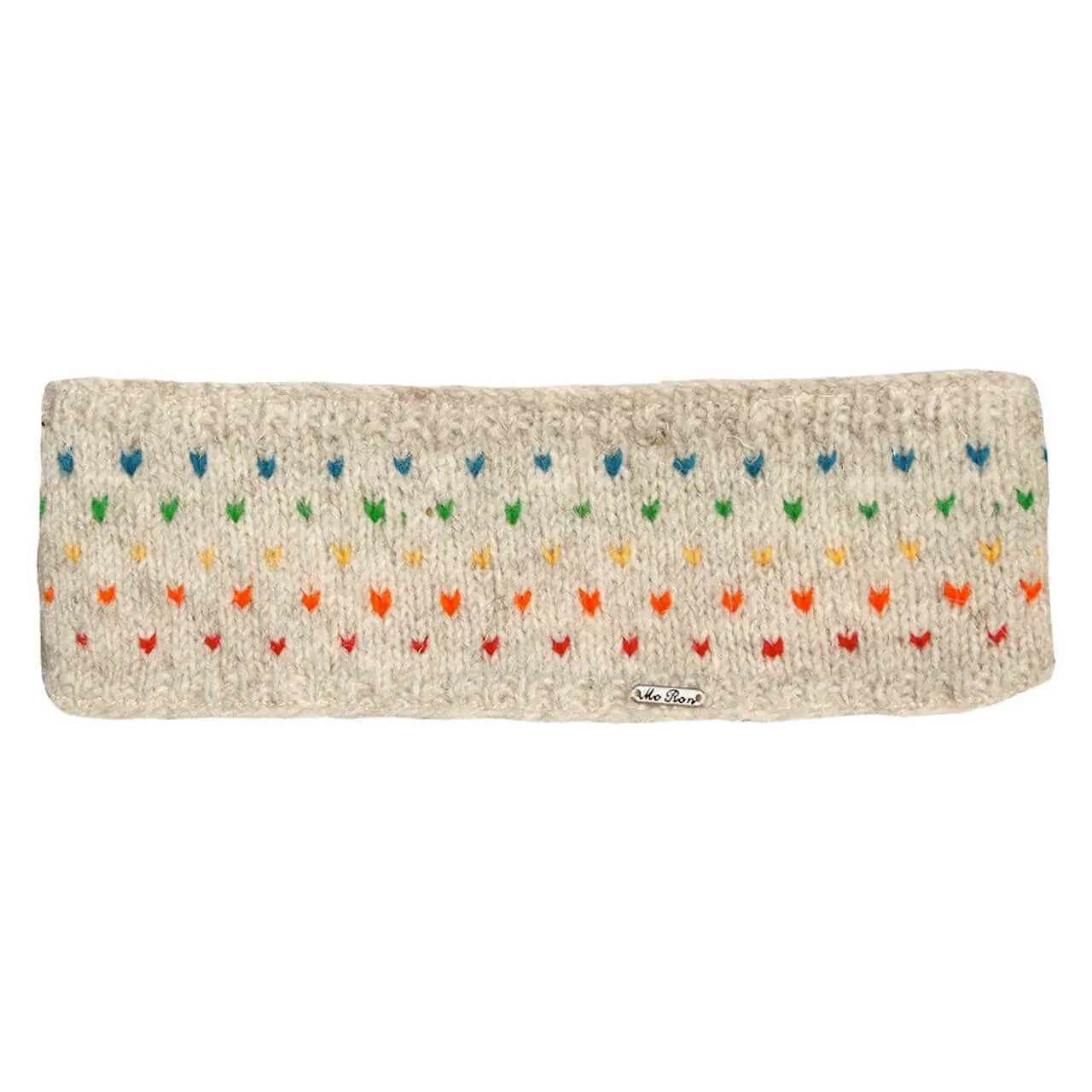Wollstrick Stirnband Nadja Regenbogenmuster Goa-Style Nepal Strick