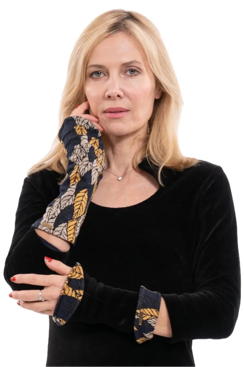 Chapati design Stulpen Jaquard-Samt Bio-Baumwolle
