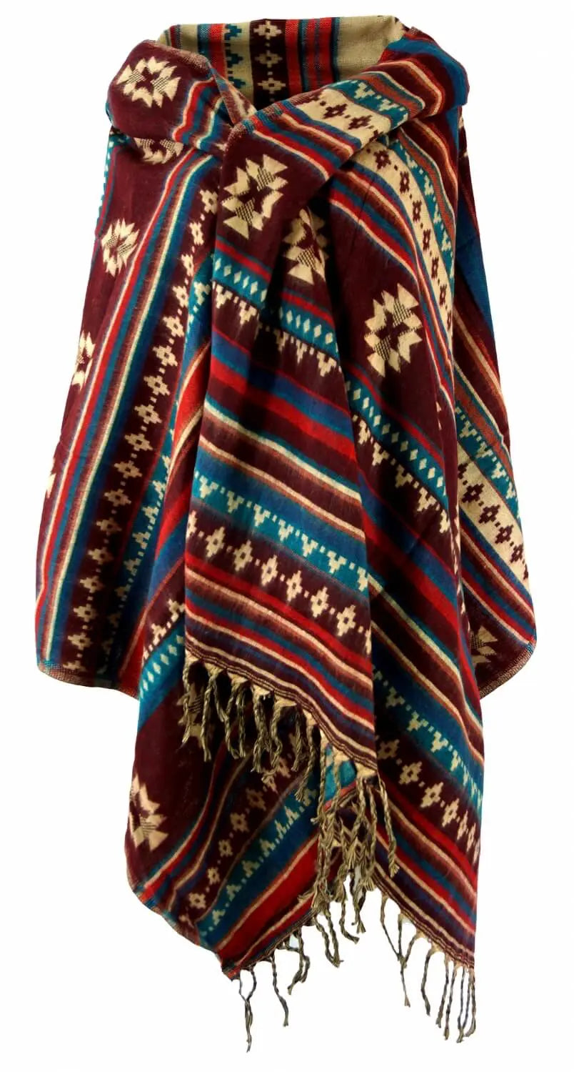 Pashmina Schal Maya Muster Bordeaux