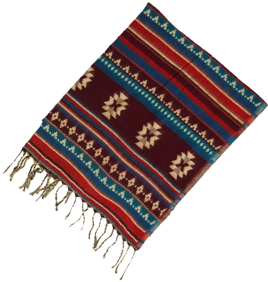 Pashmina Schal Maya Muster Bordeaux
