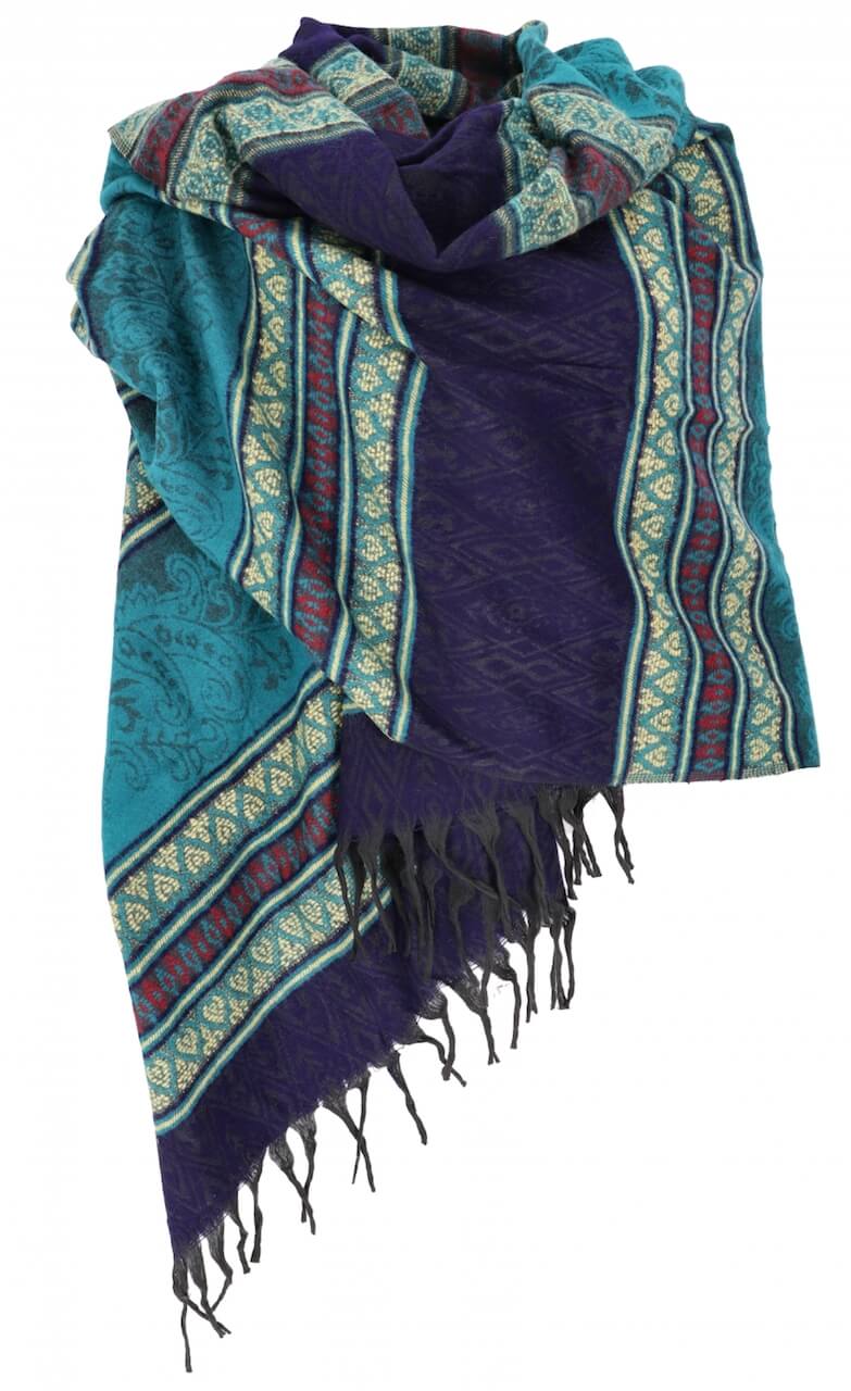 Pashmina Schal Plaid Grün Blau