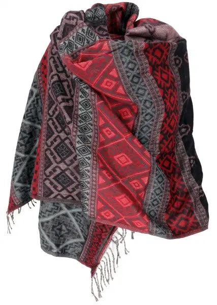 Pashmina Schal Plaid Blau Rot