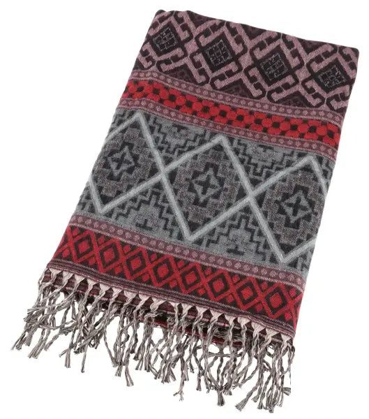 Pashmina Schal Plaid Blau Rot