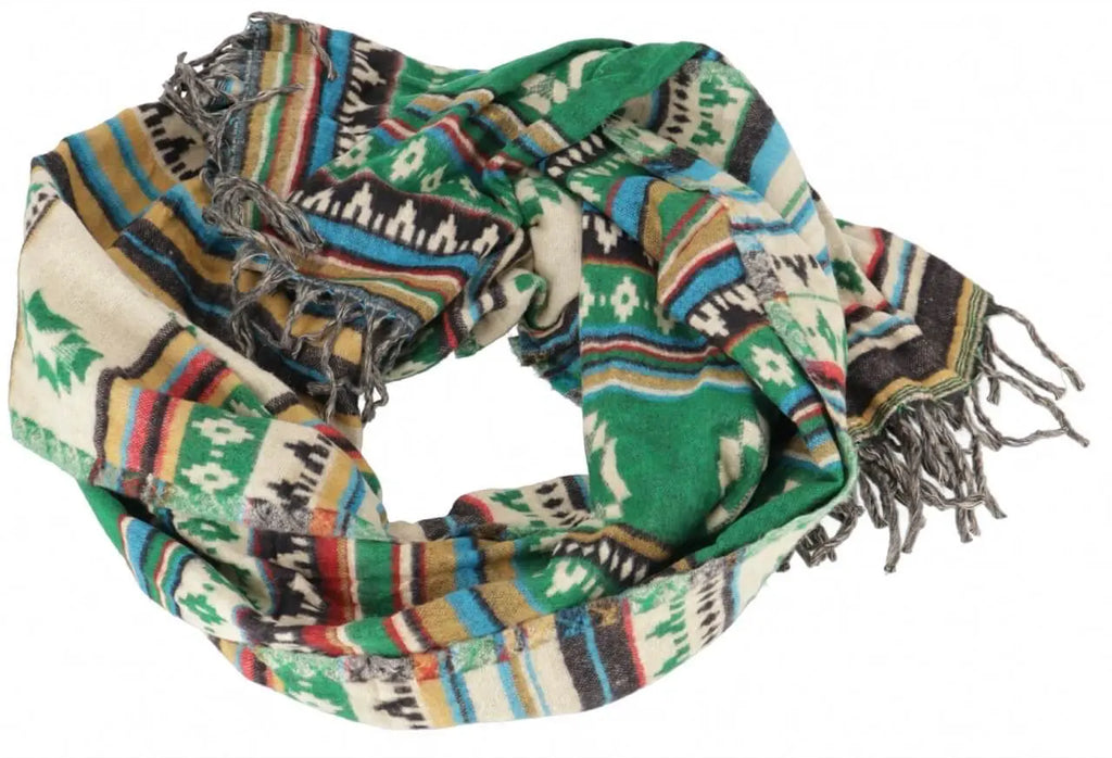 Pashmina Schal Inka Muster Petrol