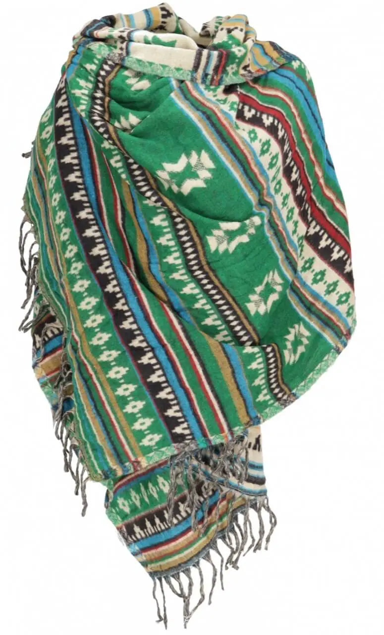 Pashmina Schal Inka Muster Petrol